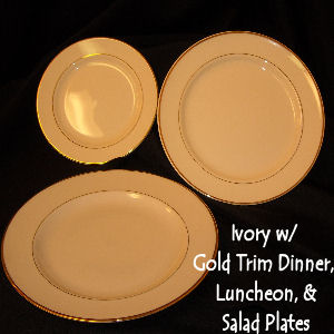 Rental store for china ivory dinner plate in Southeastern Oklahoma