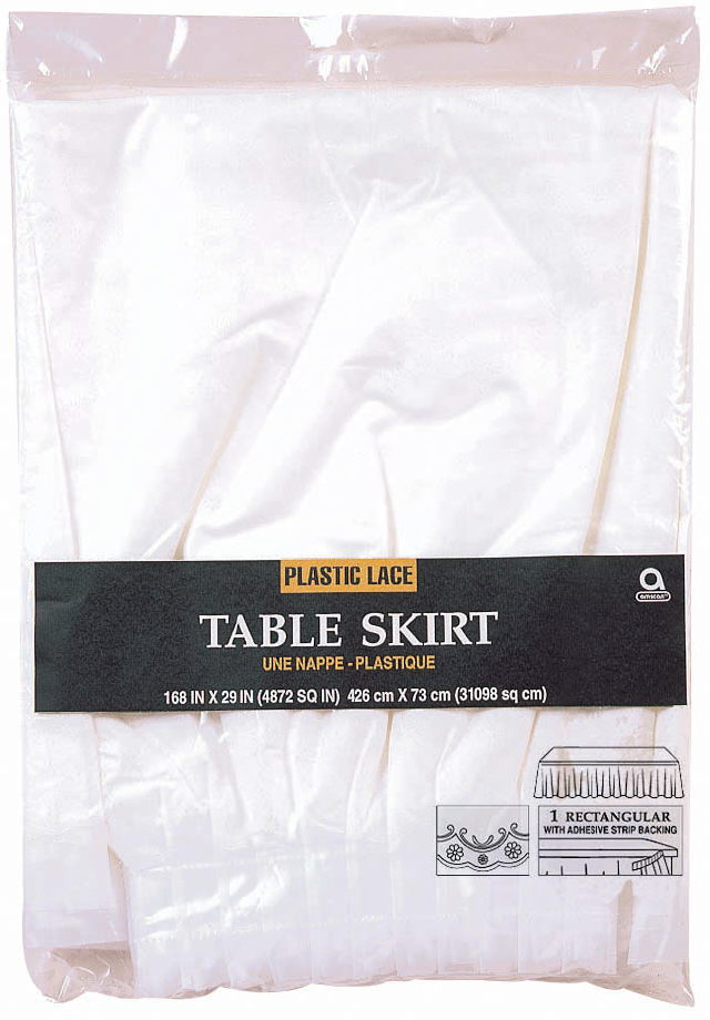 Rental store for table skirt lace white in Southeastern Oklahoma