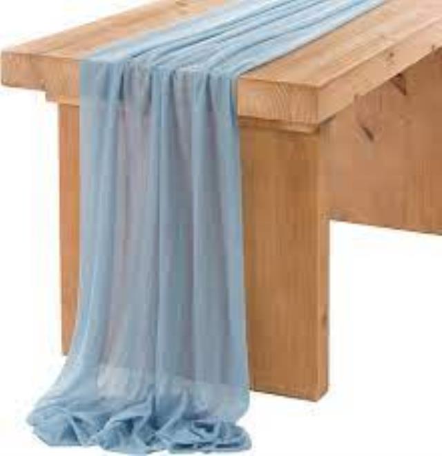 Rental store for table runner ice blue sheer 21 inch x 78 inch in Southeastern Oklahoma