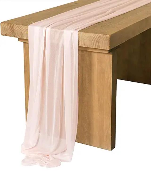 Rental store for table runner pink sheer 29 inch x 120 inch in Southeastern Oklahoma