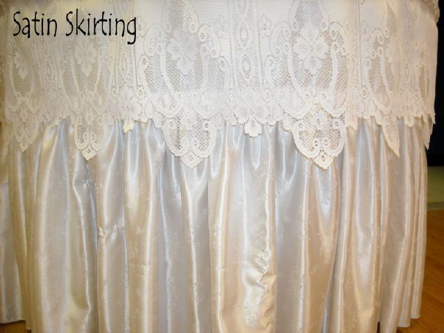 Where to find tabelskirting white satin in Ada