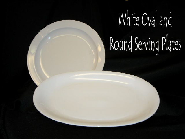Rental store for china white round tray in Southeastern Oklahoma