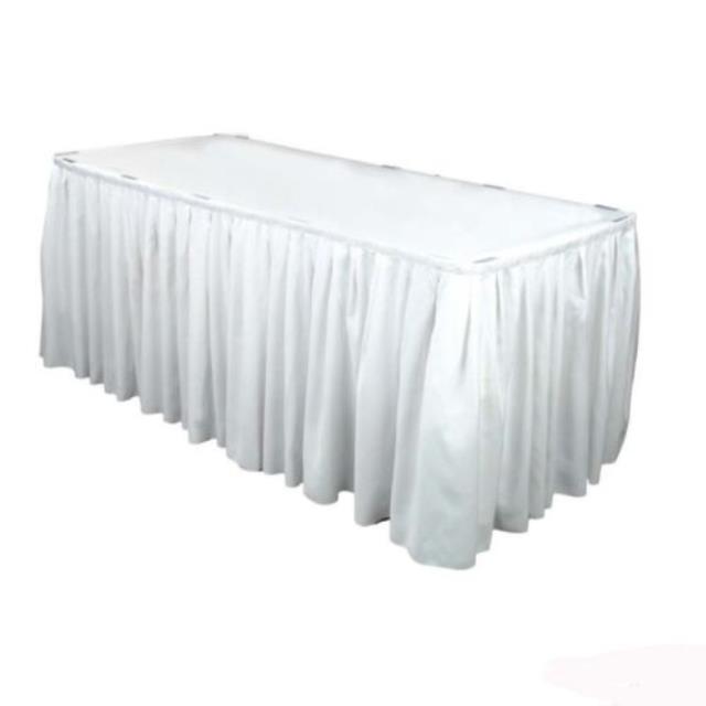 Where to find tableskirting linen white 13 foot in Ada