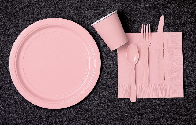 Rental store for plates plastic luncheon pink in Southeastern Oklahoma